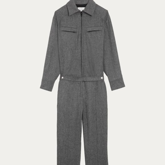 ❌SOLD❌Ba&Sh Chani Utility Long Sleeve Jumpsuit in Anthracite Grey - Picture 2 of 13
